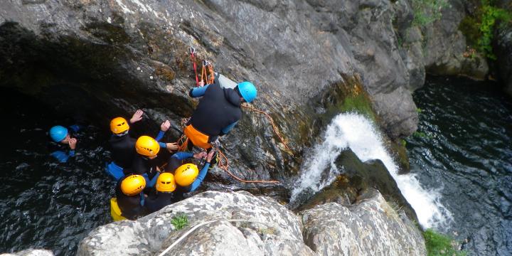 Journée préparation physique en canyoning au Bramabiau