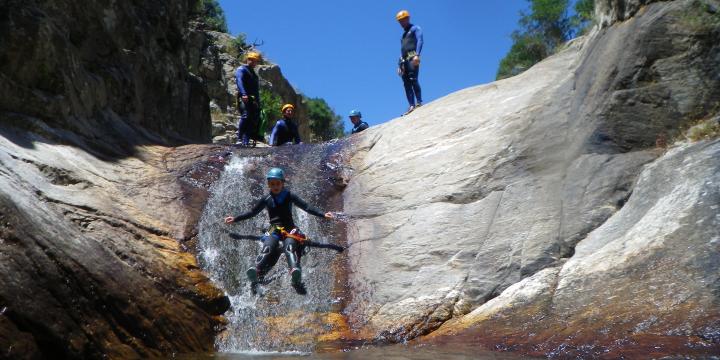 canyoning du Rec Grand dans le parc naturel du Haut Languedoc le 25 juin