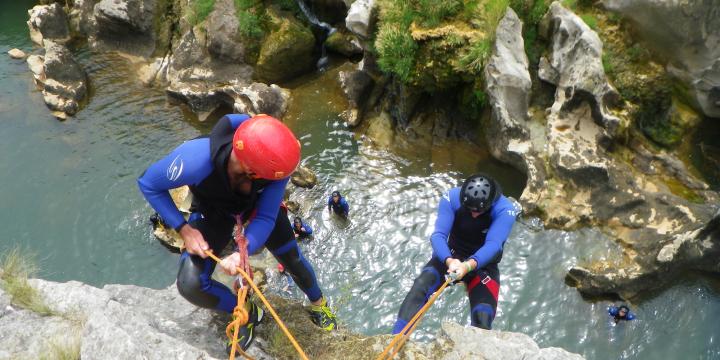 canyoning Heraultais dans la partie basse du canyon du diable le 21 juillet 2017